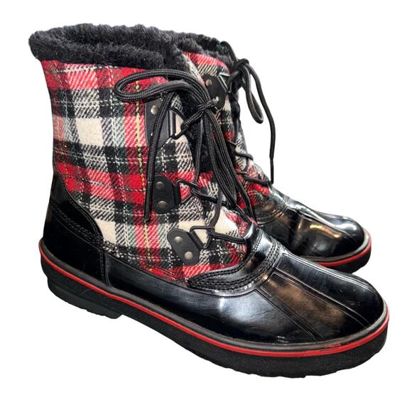 Storm by Cougar snow boots - red plaid - size 11 - R2 - Picture 1 of 9